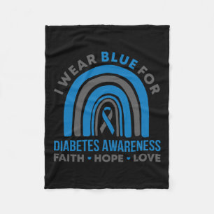 Ik Draag blauw voor diabetes Bewustheid Maand Rege Fleece Deken