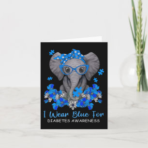 Ik Draag blauw voor Diabetes, Elephant Warrio Kaart