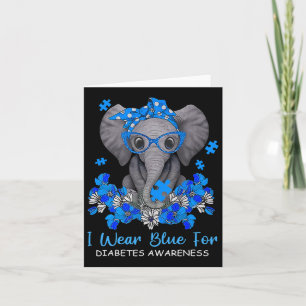 Ik Draag blauw voor Diabetes, Elephant Warrio Kaart