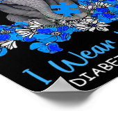 Ik Draag blauw voor Diabetes, Elephant Warrio Poster (Hoek)