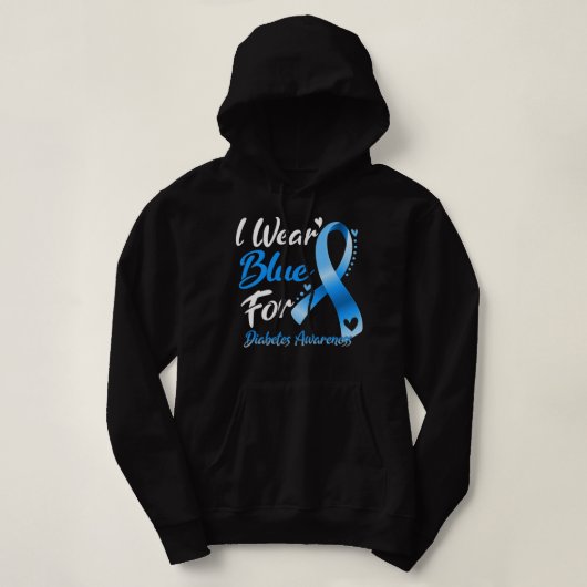 Ik Draag blauw voor diabetes Hoodie (Design voorkant)