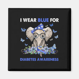 Ik Draag blauw voor diabetesbewustzijn olifanten Magneet