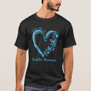 Ik Draag blauw voor diabetici, blauw hart, maar T-shirt