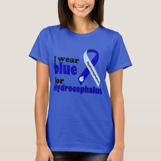 Ik draag blauw voor Hydrocephalus T-shirt (Voorkant)