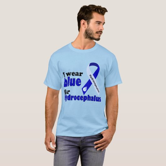 Ik draag blauw voor Hydrocephalus T-shirt (Voorkant volledig)