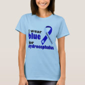 Ik draag blauw voor Hydrocephalus T-shirt (Voorkant)