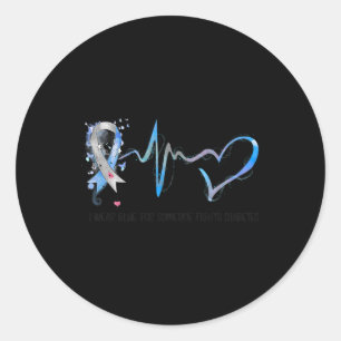 Ik Draag blauw voor iemand die diabetes weet te be Ronde Sticker