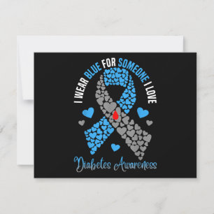 Ik Draag blauw voor iemand die ik hou van diabetes Feestdagenkaart