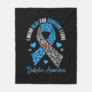 Ik Draag blauw voor iemand die ik hou van diabetes Fleece Deken