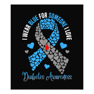 Ik Draag blauw voor iemand die ik hou van diabetes Foto Afdruk