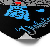 Ik Draag blauw voor iemand die ik hou van diabetes Poster (Hoek)