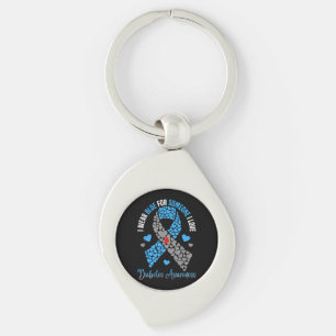 Ik Draag blauw voor iemand die ik hou van diabetes Sleutelhanger