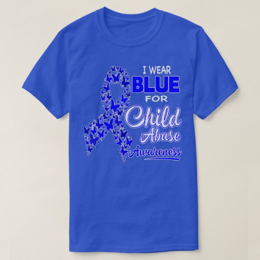 Ik Draag blauw voor kindermisbruik T-shirt (Design voorkant)