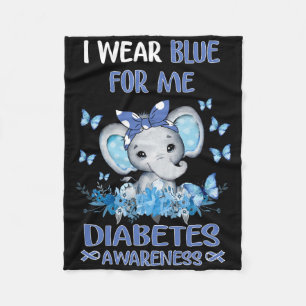Ik Draag blauw voor me Diabetes Fleece Deken