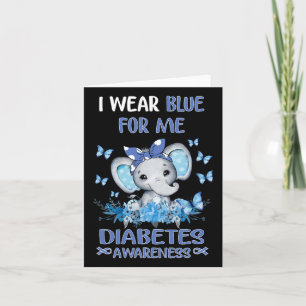Ik Draag blauw voor me Diabetes Kaart