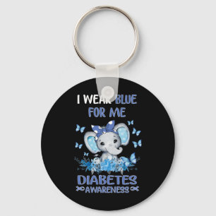 Ik Draag blauw voor me Diabetes Sleutelhanger