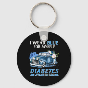 Ik Draag blauw voor mezelf Diabetes Awareness Truc Sleutelhanger