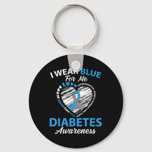 Ik Draag Blauw voor mij Type 1 Diabetes Bewustmaki Sleutelhanger