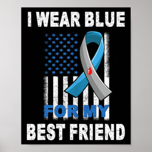 Ik Draag blauw voor mijn beste vriend diabetes bew Poster
