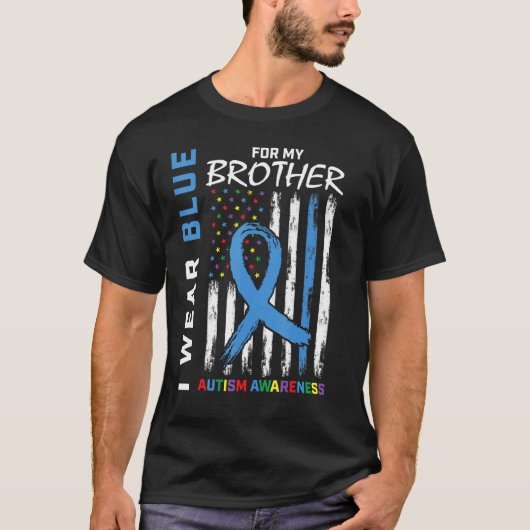 Ik Draag blauw voor mijn breder autisme ameriek T-shirt (Voorkant)