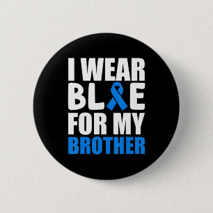 Ik Draag Blauw voor mijn breder shirt Autisme Bewu Ronde Button 5,7 Cm