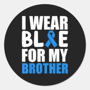 Ik Draag Blauw voor mijn breder shirt Autisme Bewu Ronde Sticker