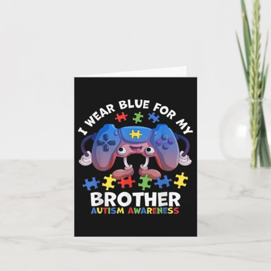 Ik Draag blauw voor mijn broeder Autism Awareness  Kaart (Voorkant)