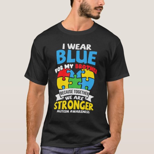 Ik Draag blauw voor mijn broeder autisme Kind S T-shirt (Voorkant)