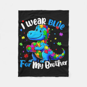 Ik Draag blauw voor mijn broederautisme-bewustzijn Fleece Deken