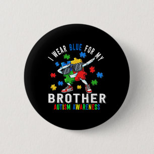 Ik Draag blauw voor mijn broer Autism Awareness Da Ronde Button 5,7 Cm