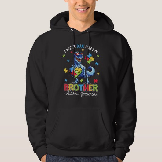 Ik Draag blauw voor mijn broer Autism Awareness Di Hoodie (Voorkant)