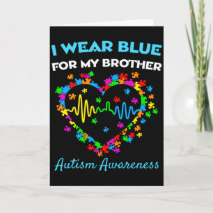 Ik draag blauw voor mijn broer Autism Awareness Ma Kaart