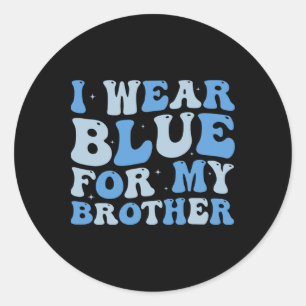 Ik Draag blauw voor mijn broer Autism Awareness Si Ronde Sticker