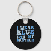 Ik Draag blauw voor mijn broer Autism Awareness Si Sleutelhanger (Voorkant)