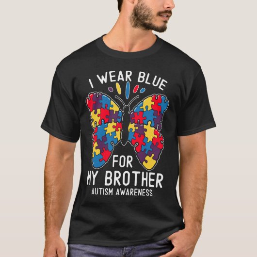 Ik Draag blauw voor mijn broer Autism Awareness Si T-shirt (Voorkant)