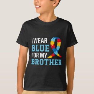 Ik Draag blauw voor mijn broer Autism Awareness Si T-shirt