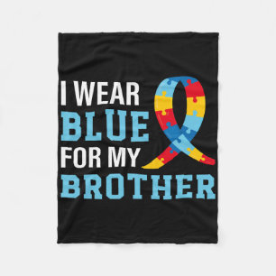 Ik draag blauw voor mijn broer Autism Awareness Zu Fleece Deken