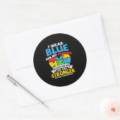 Ik Draag Blauw voor mijn Broer Autisme Bewustheid Ronde Sticker (Envelop)