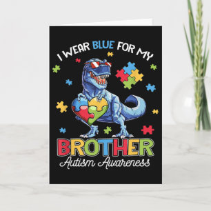 Ik draag blauw voor mijn broer Autisme bewustzijn Kaart