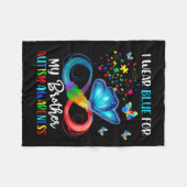 Ik Draag blauw voor mijn broer autisme puzzel vlin Fleece Deken (Voorkant (Horizontaal))