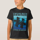 Ik Draag blauw voor mijn broer Autistic Kinder AW T-shirt (Voorkant)
