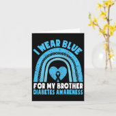 Ik Draag blauw voor mijn Broer Diabetes Awareness Kaart (Gele Bloem)