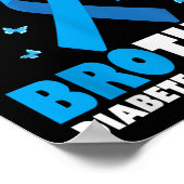 Ik Draag blauw voor mijn broer Diabetes Awareness  Poster (Hoek)