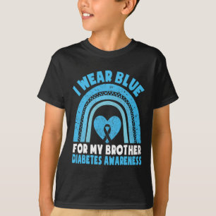 Ik Draag blauw voor mijn Broer Diabetes Awareness T-shirt