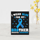 Ik draag blauw voor mijn broer Diabetes bewustzijn Kaart (Gele Bloem)