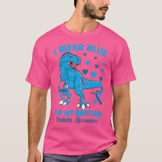 Ik Draag blauw voor mijn broer Dinosaur Diabetes A T-shirt
