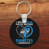 Ik Draag blauw voor mijn Broer Hope Love Diabetes  Sleutelhanger (Voorkant)
