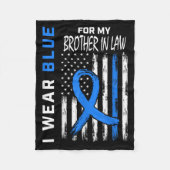 Ik Draag blauw voor mijn broer in de rechtsdiabete Fleece Deken (Voorkant)