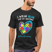 Ik Draag blauw voor mijn broer Kinder autisme bewu T-shirt (Voorkant)