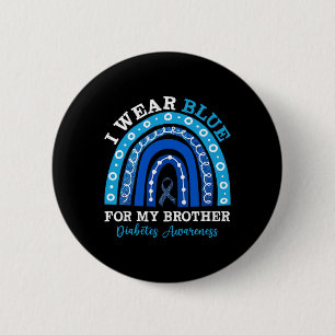 Ik Draag blauw voor mijn broer T1d type 1 diabetes Ronde Button 5,7 Cm